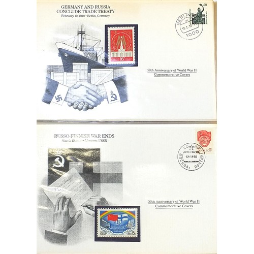 1972 - Fiftieth Anniversary of World War II, collection of commemorative covers arranged in three albums