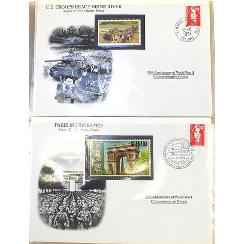 1972 - Fiftieth Anniversary of World War II, collection of commemorative covers arranged in three albums