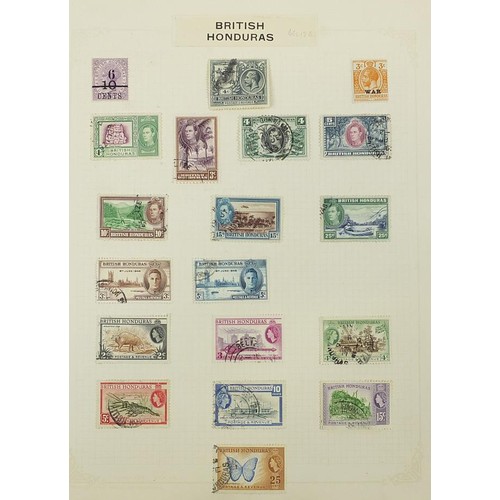 1935 - Commonwealth stamps British Guyana, British Honduras, British Solomon and Brunei arranged on several... 