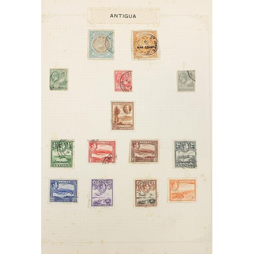 1929 - Commonwealth letter A stamps  Ascension, Antigua and Antarctica arranged on several pages