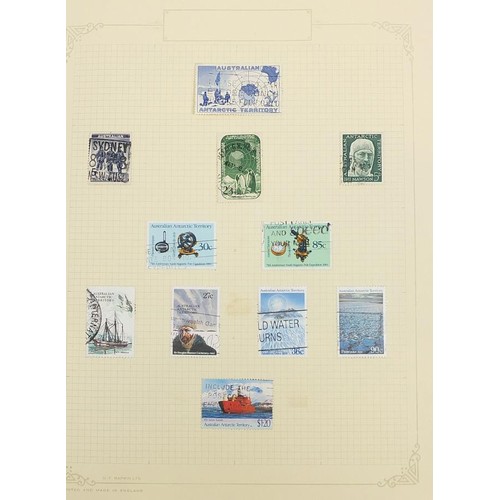 1929 - Commonwealth letter A stamps  Ascension, Antigua and Antarctica arranged on several pages