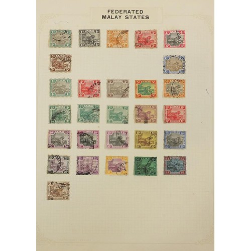 1933 - Commonwealth stamps on several pages including Malaya, Indian States, Dominican Republic and Austral... 