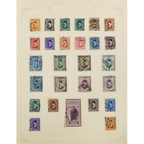 1925 - Egyptian collection of stamps arranged on several pages