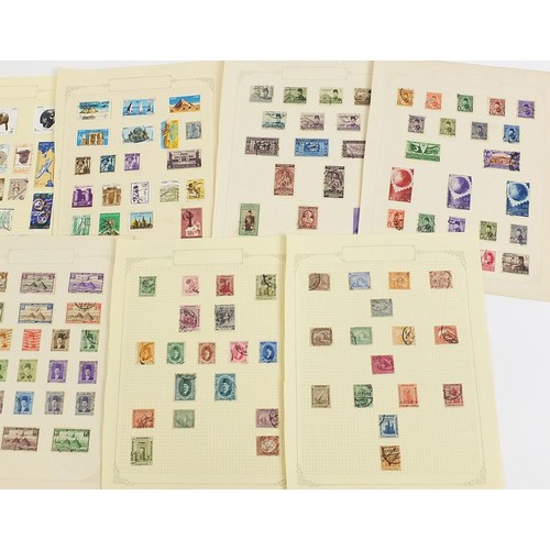 1925 - Egyptian collection of stamps arranged on several pages