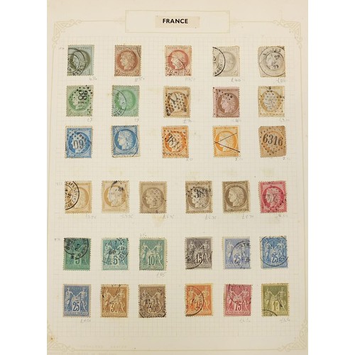 1894 - Early French collection of stamps and a cover arranged on five pages