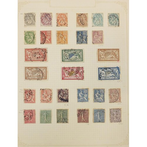 1894 - Early French collection of stamps and a cover arranged on five pages