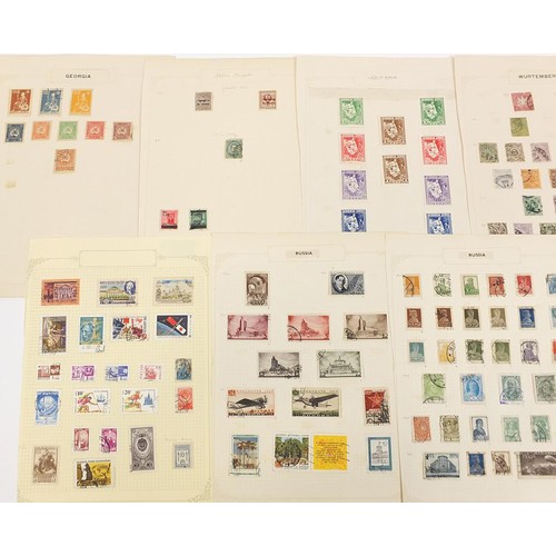 1915 - European stamps including Russia and Bavaria arranged on several pages