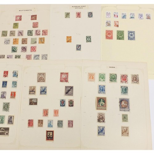 1915 - European stamps including Russia and Bavaria arranged on several pages