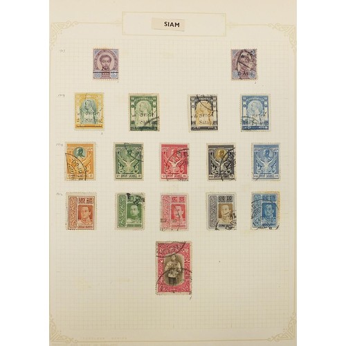 1954 - Collection of Thailand stamps from early arranged on several pages