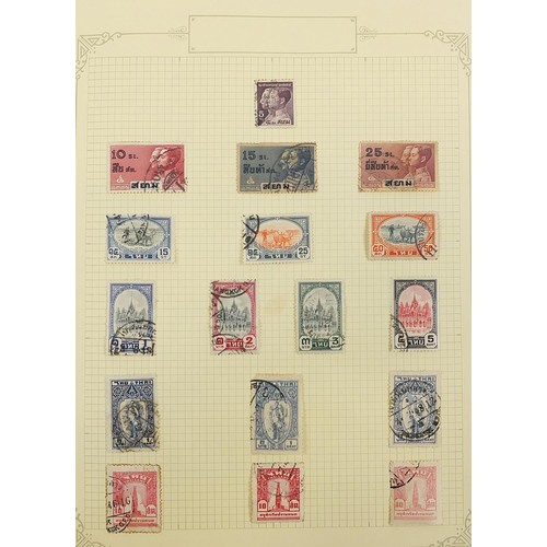 1954 - Collection of Thailand stamps from early arranged on several pages