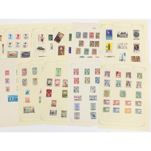 1954 - Collection of Thailand stamps from early arranged on several pages