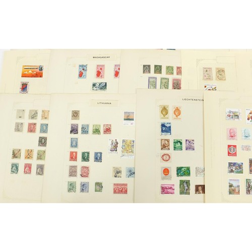 1944 - General collection of stamps including Europe and Central America and Latin America arranged on seve... 