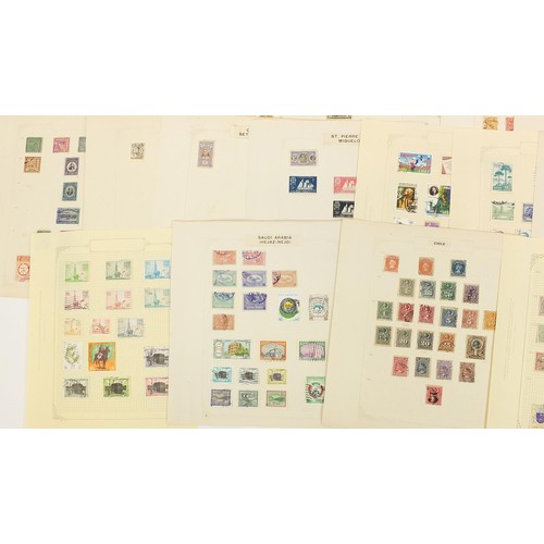 1950 - World collection of stamps including Austria and Brazil arranged on several pages