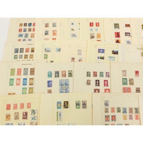 1905 - Foreign collection of letter A stamps including Abyssinia, Argentina and Andorra arranged on several... 