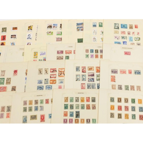 1905 - Foreign collection of letter A stamps including Abyssinia, Argentina and Andorra arranged on several... 