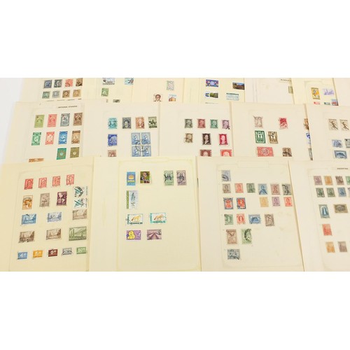 1905 - Foreign collection of letter A stamps including Abyssinia, Argentina and Andorra arranged on several... 