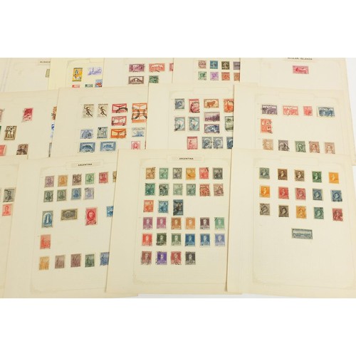 1905 - Foreign collection of letter A stamps including Abyssinia, Argentina and Andorra arranged on several... 