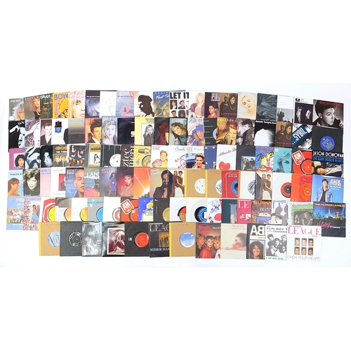 632 - Collection of 45rpm records including Paul McCartney, Kylie Minogue, The Human League and Jason Dono... 