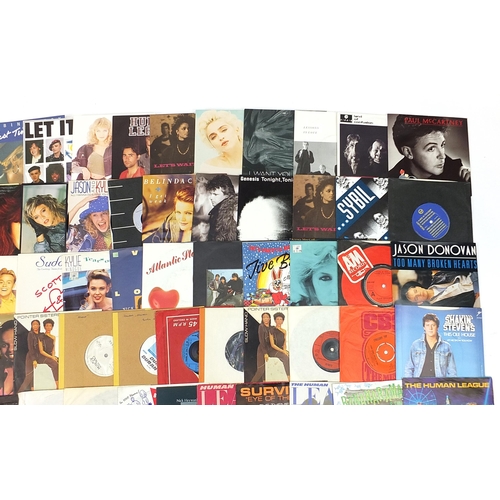 632 - Collection of 45rpm records including Paul McCartney, Kylie Minogue, The Human League and Jason Dono... 