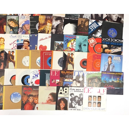 632 - Collection of 45rpm records including Paul McCartney, Kylie Minogue, The Human League and Jason Dono... 