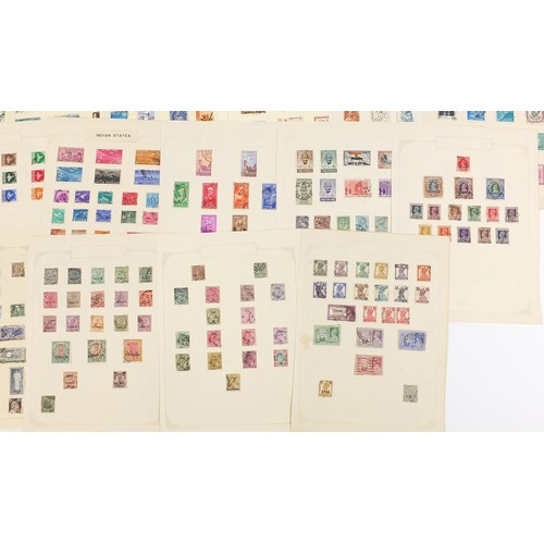 1958 - Indian collection of stamps from early arranged on several pages