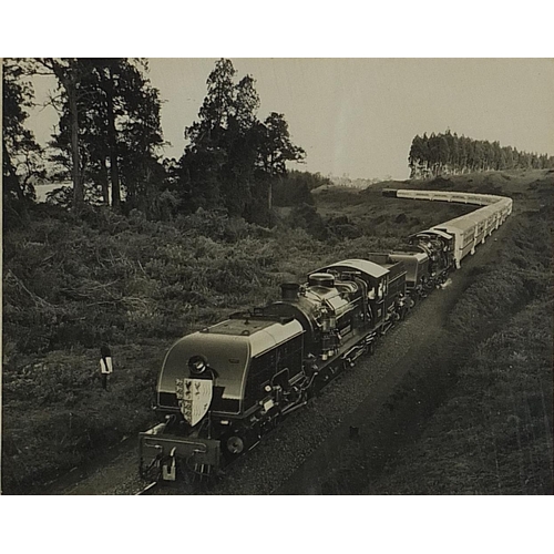 538 - Collection of East African Railway Harbour advertising photographs including tribesmen, some with st... 