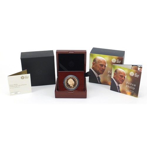 542 - 2017 Prince Philip Celebrating a Life of Service gold proof five pound coin by The Royal Mint with b... 