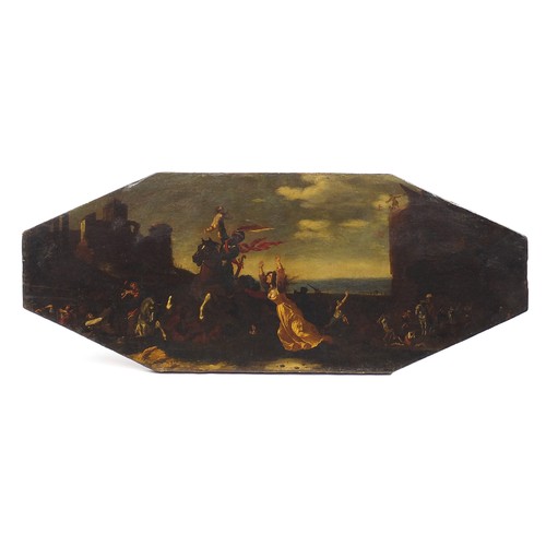 988 - Massacre of the innocents, 16th/17th century Italian old master oil on canvas, stencil marks and ins... 