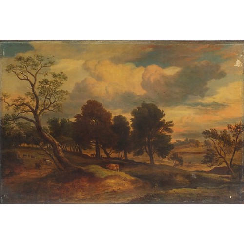 1025 - Attributed to John Linnell - Autumn near Hemstead, 19th century English school oil on canvas, inscri... 