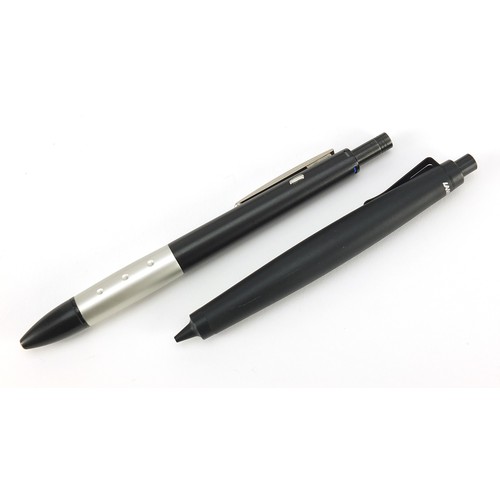 416 - Two Lamy pencils and accessories comprising two boxes, tin case and leather design case