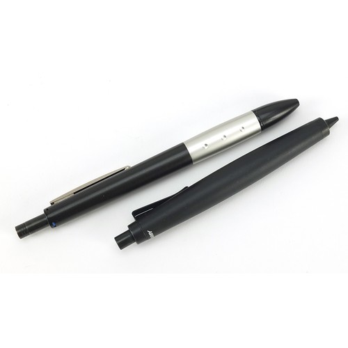 416 - Two Lamy pencils and accessories comprising two boxes, tin case and leather design case