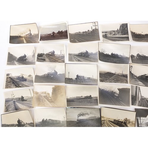 357 - Collection of 1930's and later railwayana interest black and white photographs and postcards arrange... 