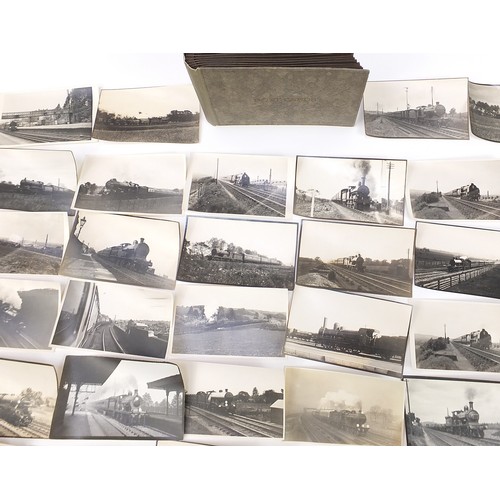 357 - Collection of 1930's and later railwayana interest black and white photographs and postcards arrange... 