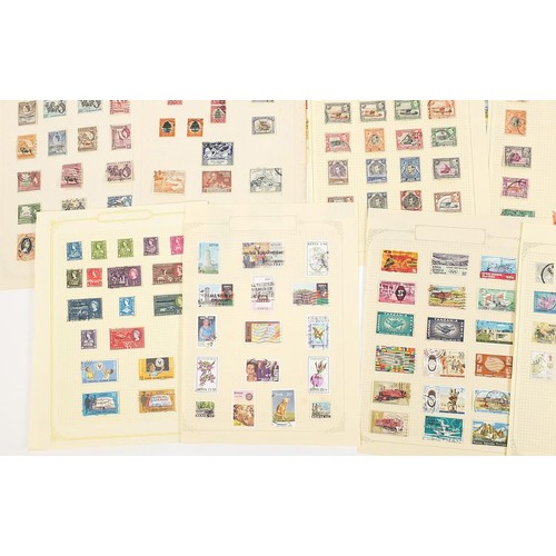 1957 - Collection of Q.U.T and Malaysian State stamps arranged on several pages