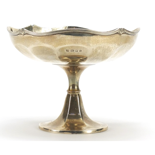 146A - Pearce & Sons, George V silver pedestal dish, 11cm high x 14.5cm in diameter, 218.8g