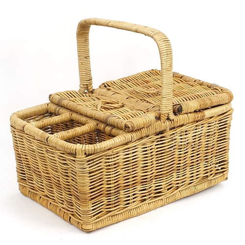 264 - Wicker picnic basket, 53cm wide