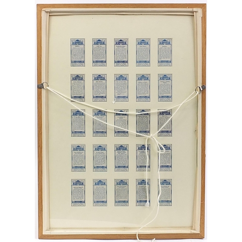 59 - Set of John Player & Son Cries of London cigarette cards housed in an oak back and front glass frame... 