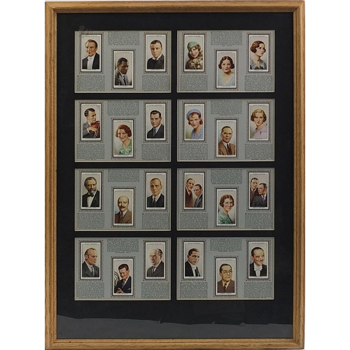 58 - Oak framed and glazed Will's Cigarette card Music Hall Stars, housed in an oak back and front glass ... 