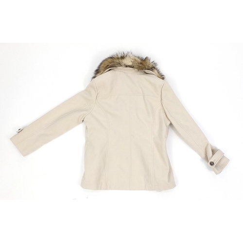 298 - New ladies jacket with faux fur collar, size 18