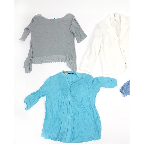 274 - Ladies summer tops and a cream summer jacket, sizes 16 - 20