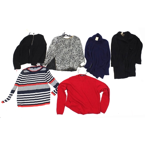 260 - Ladies coatigan and four new jumpers, sizes 16-18