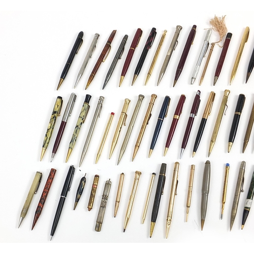 72 - Collection of vintage and later propelling pencils including Parker, De La Rue, Burnham, Conway Stew... 