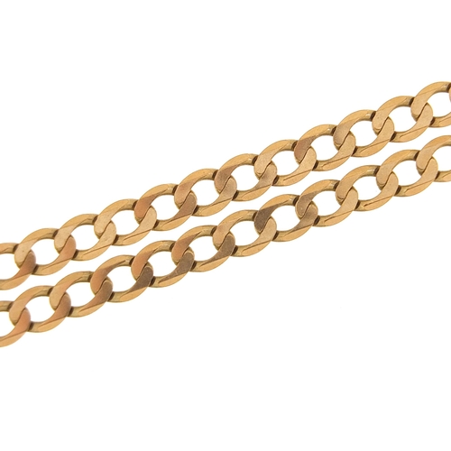 872 - 9ct gold curb link necklace, 53cm in length, 20.8g