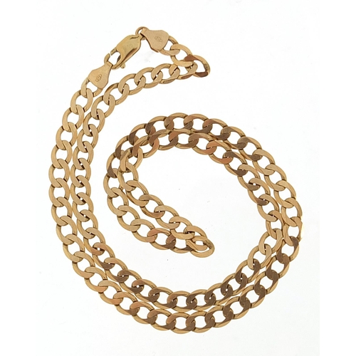 872 - 9ct gold curb link necklace, 53cm in length, 20.8g