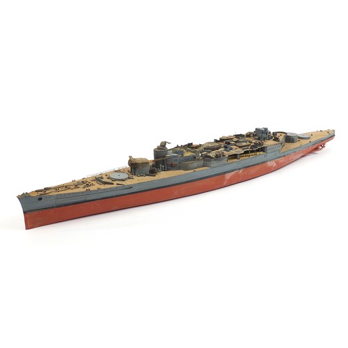 486 - Large military interest model boat, 140cm in length