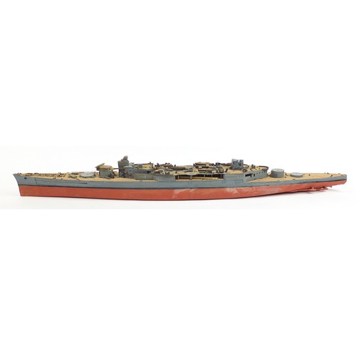 486 - Large military interest model boat, 140cm in length