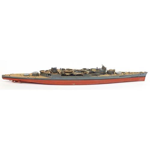 486 - Large military interest model boat, 140cm in length