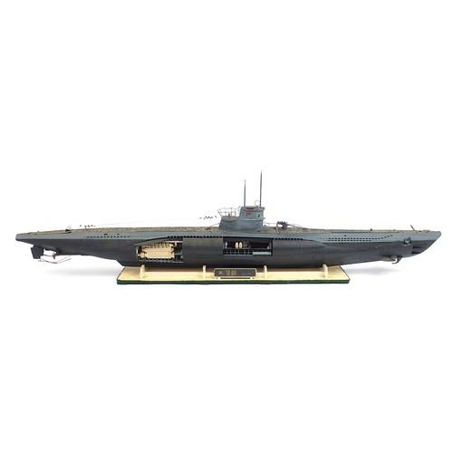 487 - Large military interest model of a German Submarine, U96 TYP VII C, 130cm in length