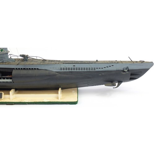 487 - Large military interest model of a German Submarine, U96 TYP VII C, 130cm in length