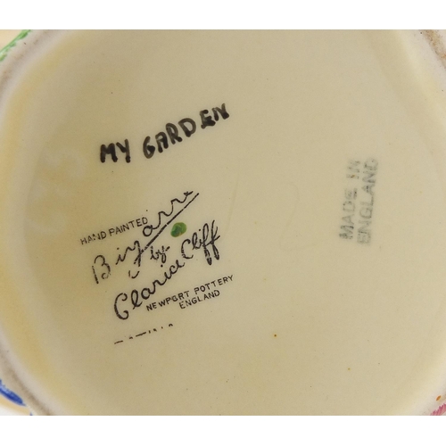 160 - Clarice Cliff Bizarre vase hand painted in the My Garden pattern, 17.5cm high